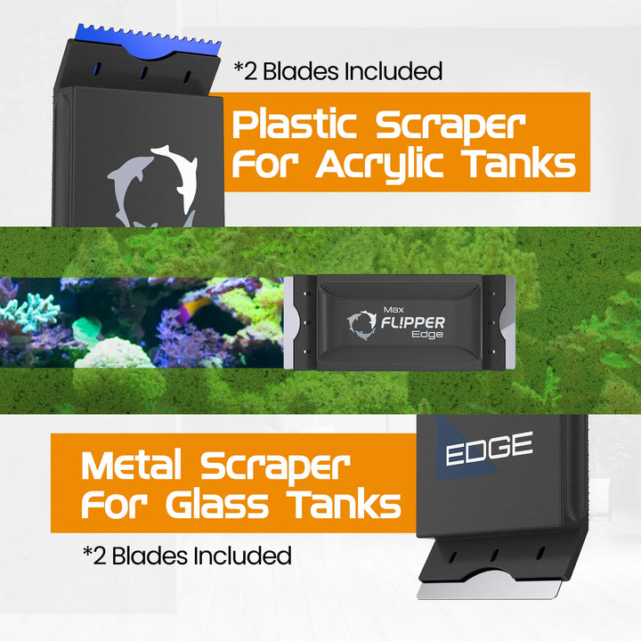 Flipper Edge 2 in 1 MAX Flytende magnetisk algerenser til akvarium