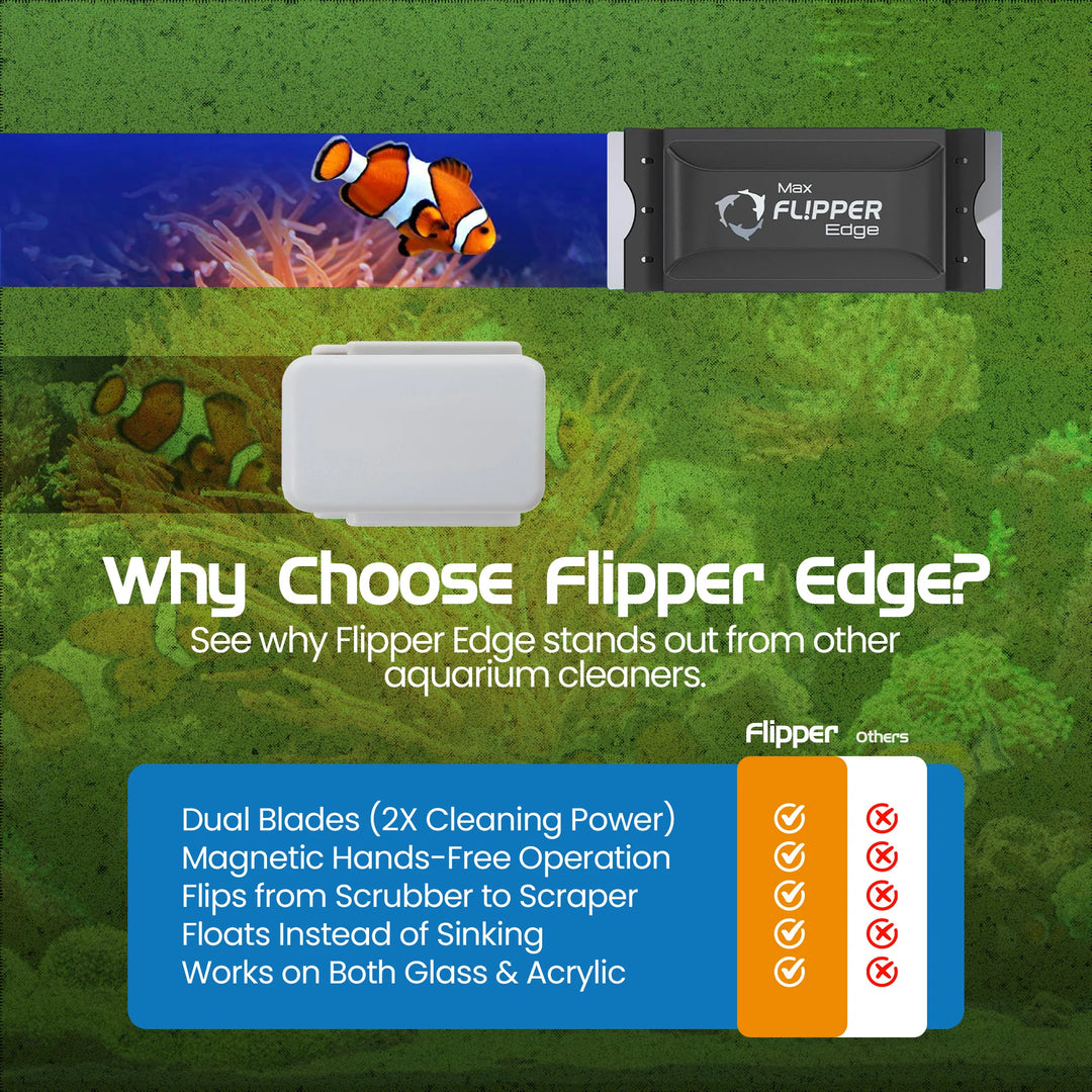 Flipper Edge 2 in 1 MAX Flytende magnetisk algerenser til akvarium